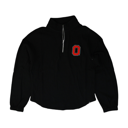Black Ohio State Buckeyes Solid 1/4 Zip Pullover
