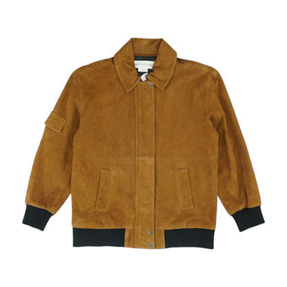 Brown Solid Leather Jacket