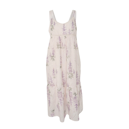 Cream Floral Midi Dress