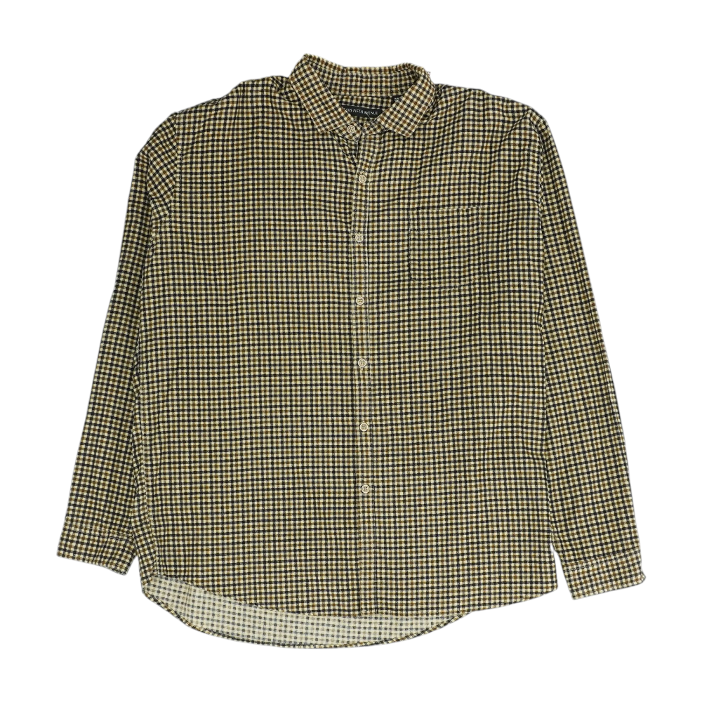 Beige Check Flannel Button Down