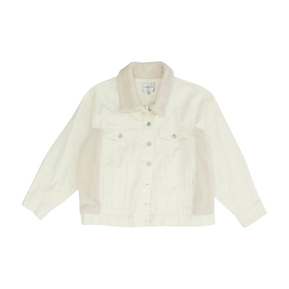 Ivory Solid Denim Jacket