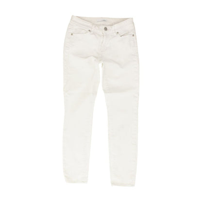 White Solid Skinny Leg Jeans