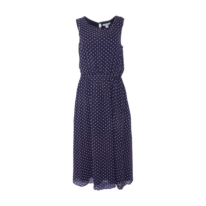 Navy Polka Dot Midi Dress