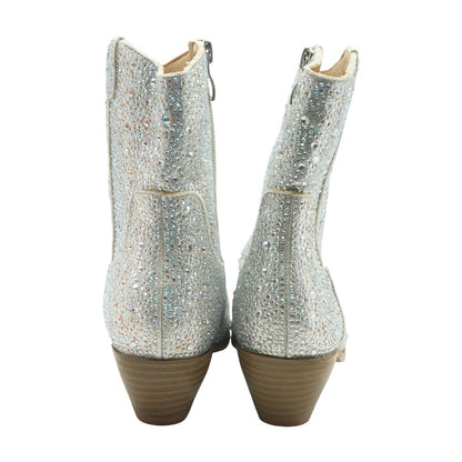 Sparkly Cowgirl Silver Boots