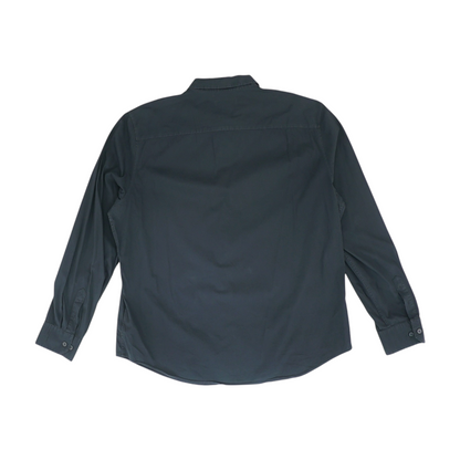 Black Solid Long Sleeve Button Down