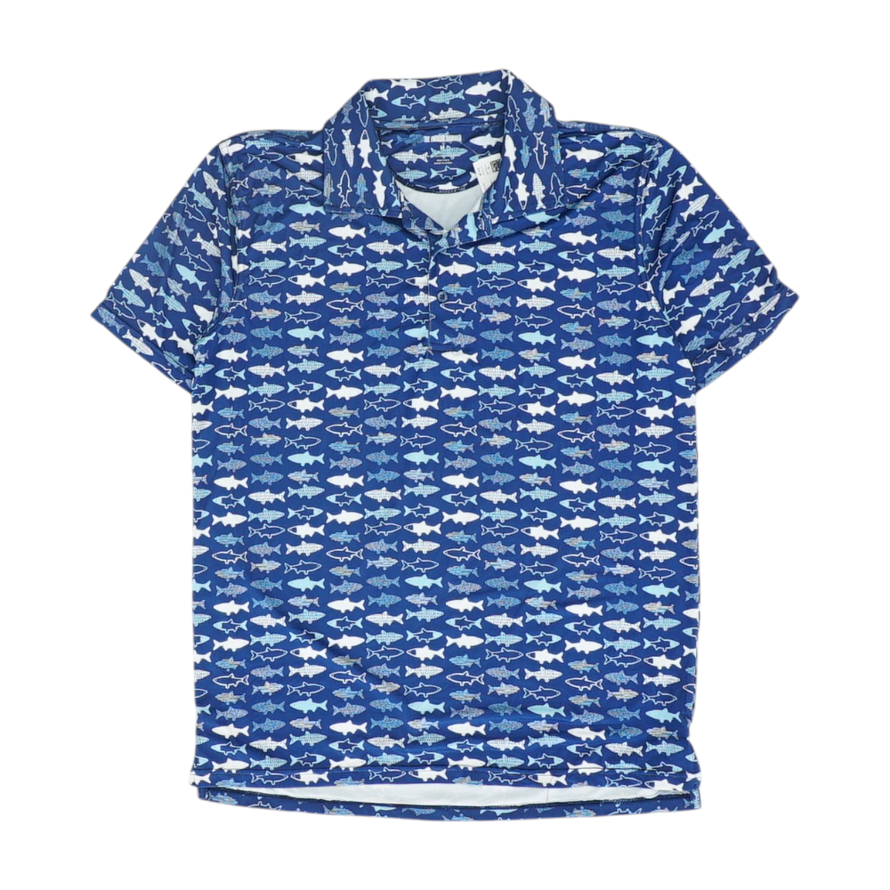 Blue Print Short Sleeve Polo
