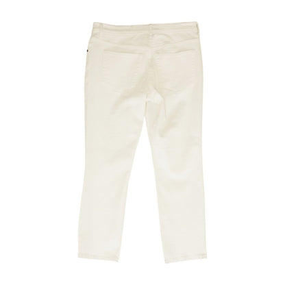 White Solid High Rise Regular Jeans