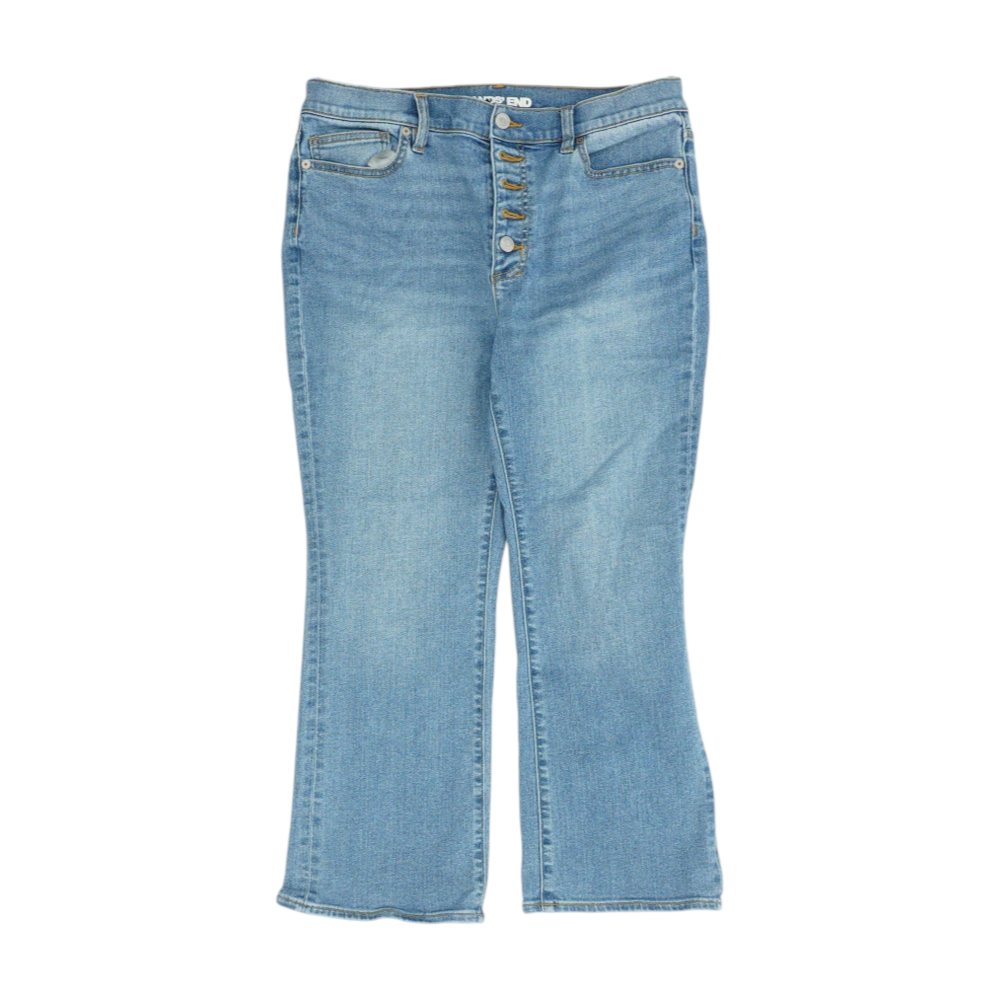 Blue Solid Denim Capris