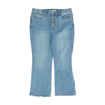 Blue Solid Denim Capris