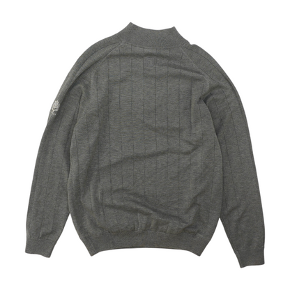 Gray Solid 1/4 Zip Sweater