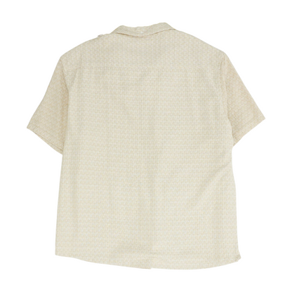 Beige Plaid Short Sleeve Button Down