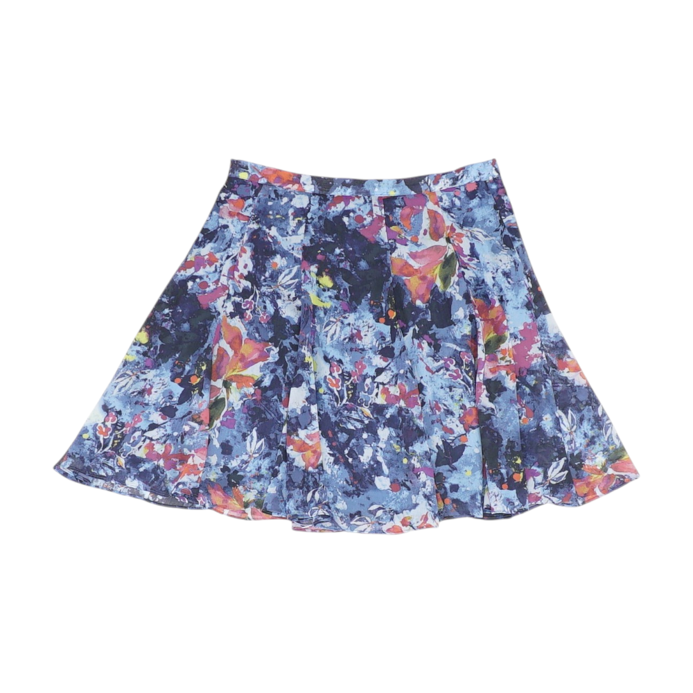 Blue Print Mini Skirt
