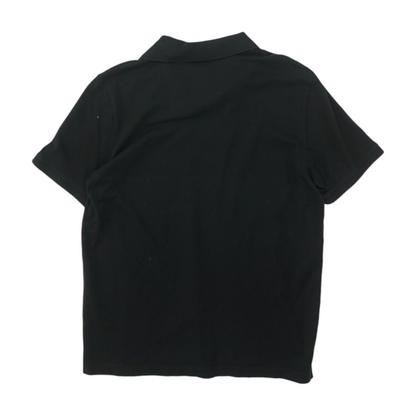 Black Solid Short Sleeve Polo