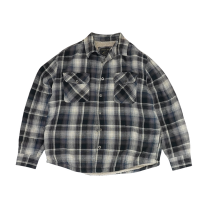 Navy Plaid Coat
