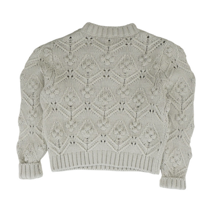 Beige Floral Pullover Sweater