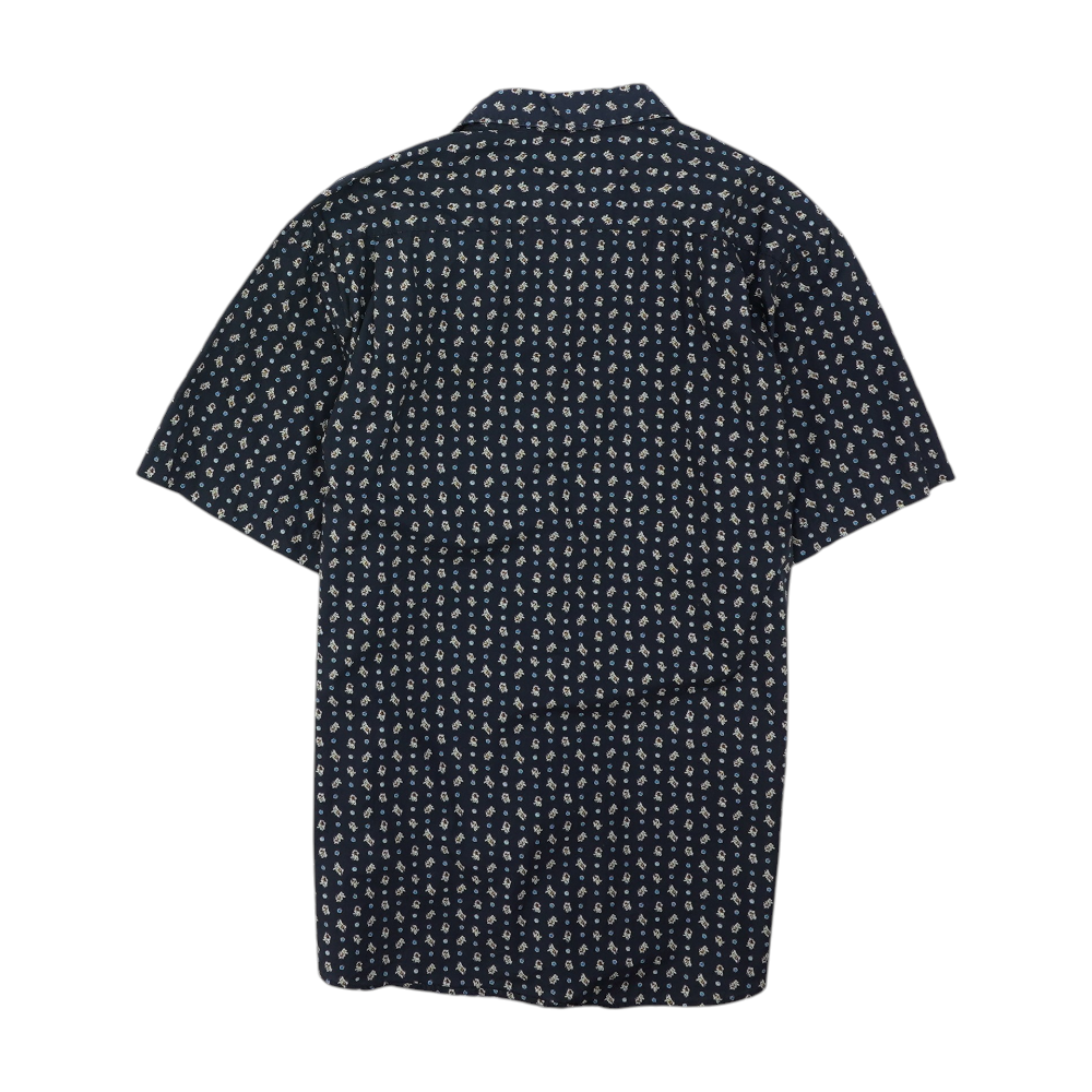 Navy Floral Short Sleeve Button Down