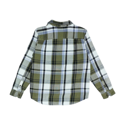 Green Plaid Flannel Button Down