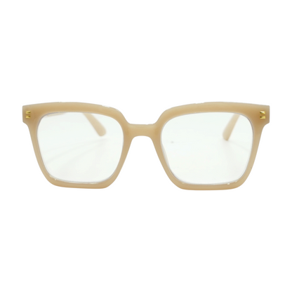 Beige Montage Square Reading Glasses