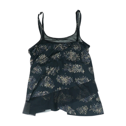 Black Print Swim Top