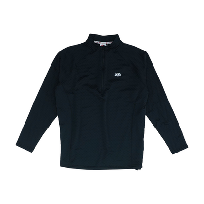 Black Solid 1/4 Zip Pullover