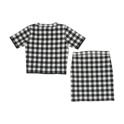 Black Check Skirt Set