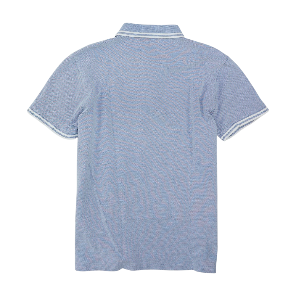 Blue Solid Short Sleeve Polo