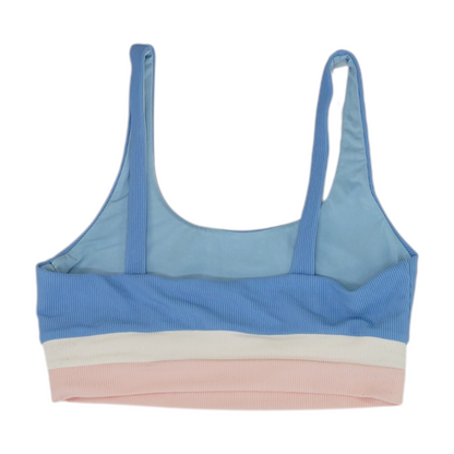 Blue Color Block Swim Top