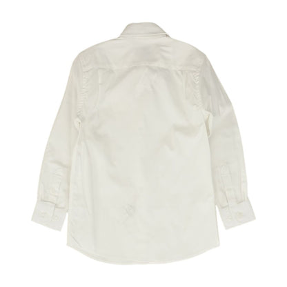 White Solid Long Sleeve Button Down