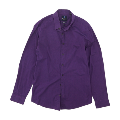 Purple Striped Long Sleeve Button Down