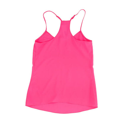 Neon Pink Solid Sleeveless Blouse
