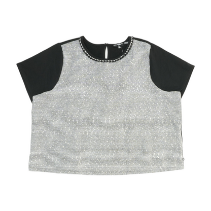 Black Plus Size Color Block Blouse