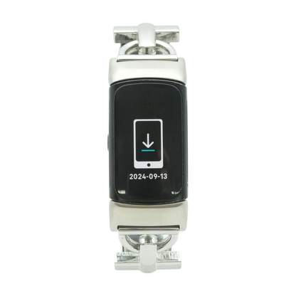 20mm Charge 6 Silver Activity Tracker Black Band S/M