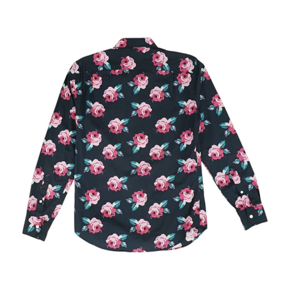 Navy Floral Long Sleeve Button Down