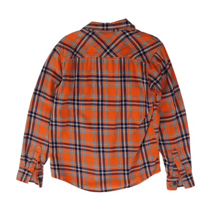 Orange Plaid Flannel Button Down