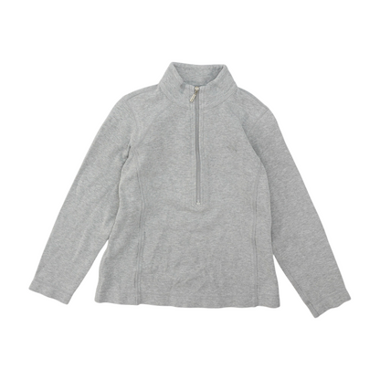 Gray Solid 1/4 Zip Pullover