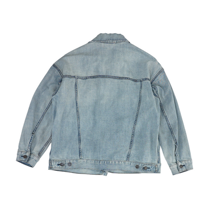 Blue Solid Denim Jacket