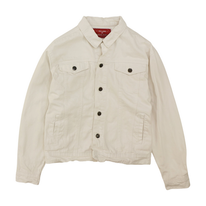 White Solid Denim Jacket