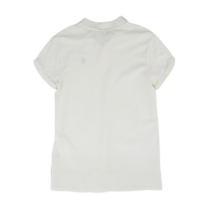 White Solid Short Sleeve Polo