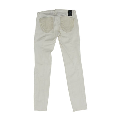 White Low Rise Slim Leg Jeans