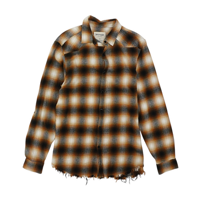 Brown Check Flannel Button Down