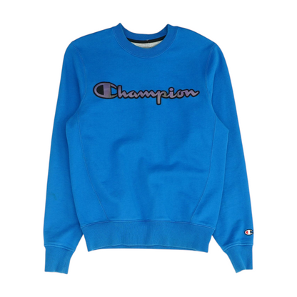 Blue Solid Sweatshirt Pullover