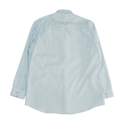 Blue Solid Long Sleeve Button Down