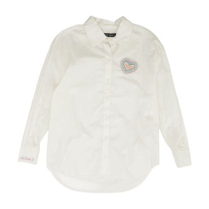 White Embroidery Detail Button Down