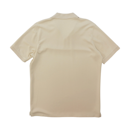 Beige Solid Short Sleeve Polo