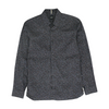 Black Print Long Sleeve Button Down
