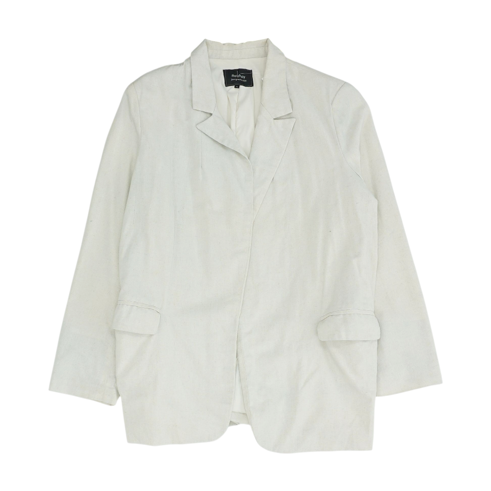 Cream Solid Blazer