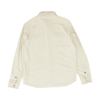 Cream Solid Long Sleeve Button Down