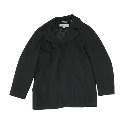 Black Solid Topcoat Coat