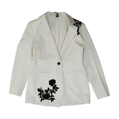 White Solid Blazer