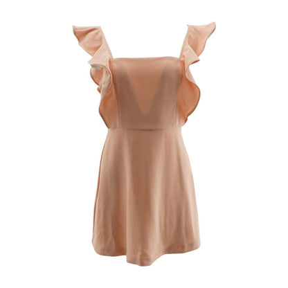 Peach Solid Mini Dress